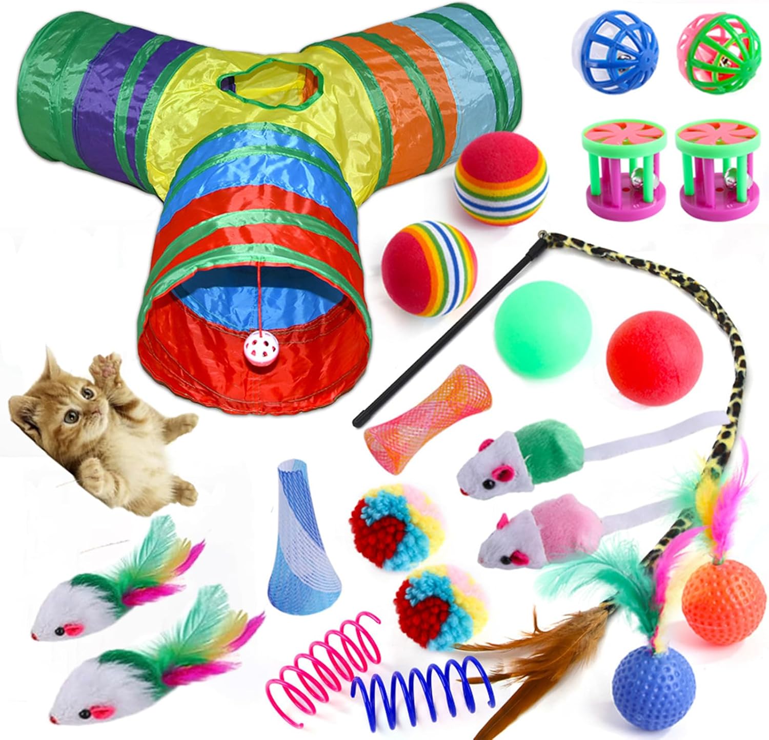 Tunnel toy - Cat maze - 3-way Y-shape - 22 pieces - Multifunctional - Image 1
