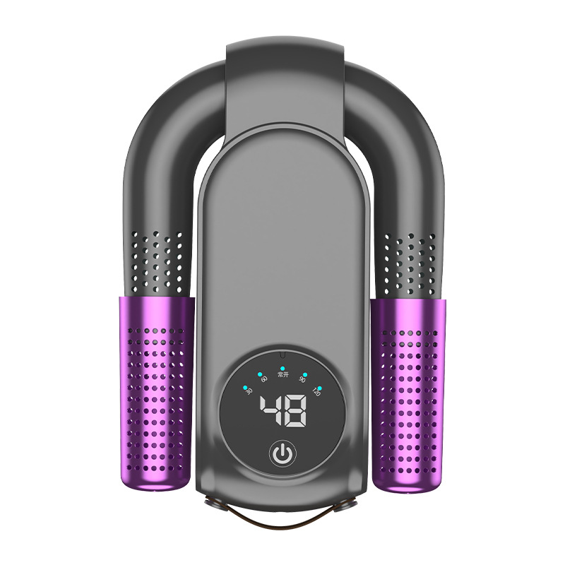 Shoe dryer - Foldable button dryer - Silent device - With timer - Black and purple - 1 pack - Image 1
