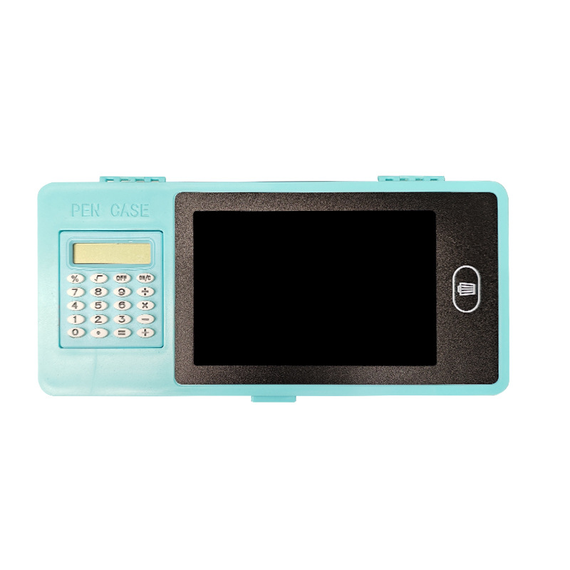 Pencil case - with writing pad and calculator - blue - 1 pack - Image 1
