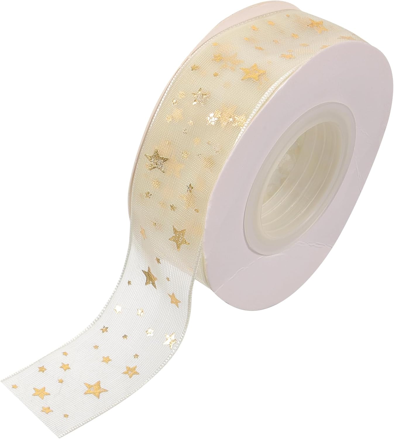 Gift ribbon - Mesh wrapping tape - Star pattern - 9 meters - 1 pack - Image 1
