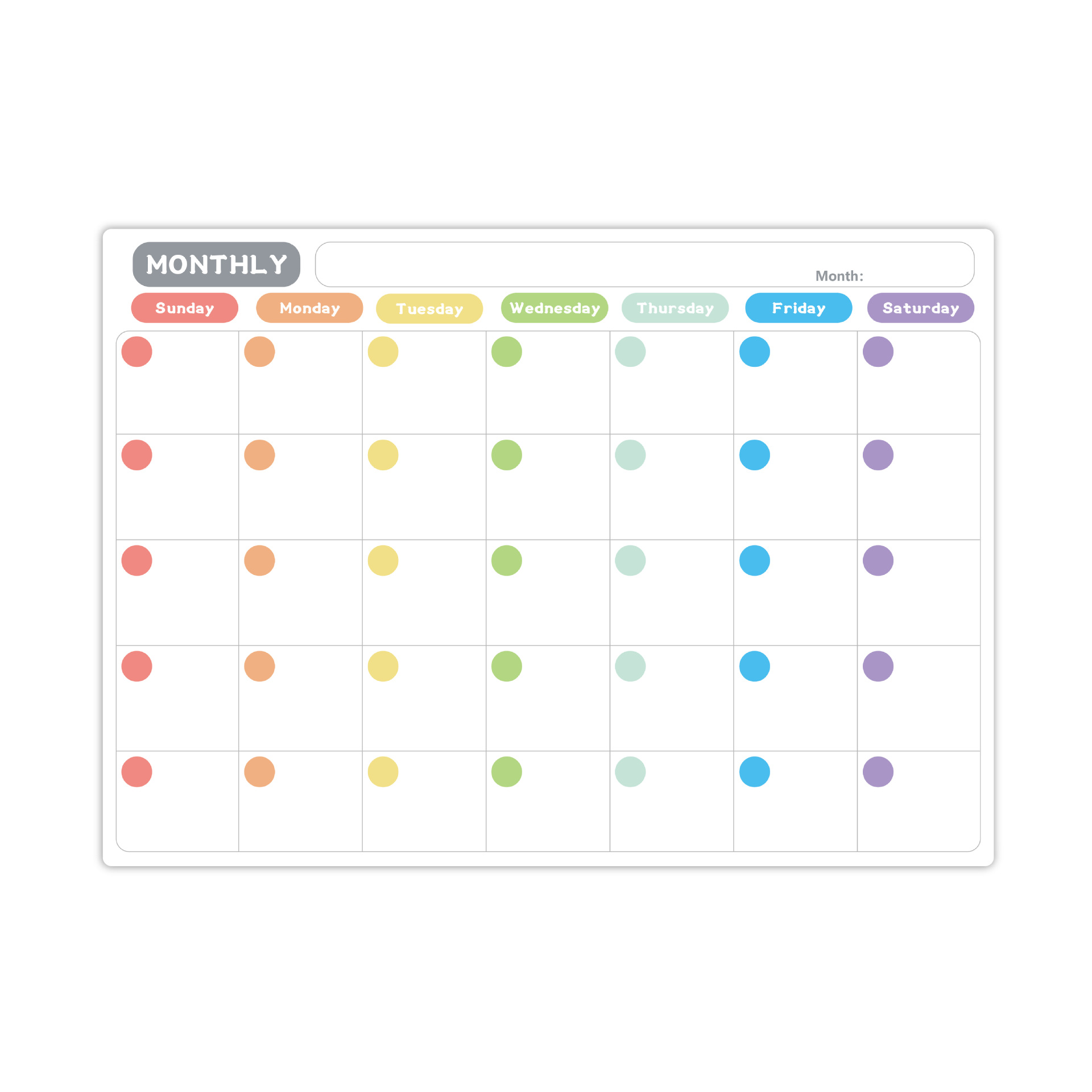 Magnetic whiteboard - Weekly planner - Monthly planner - 8 magnetic pens - Image 1