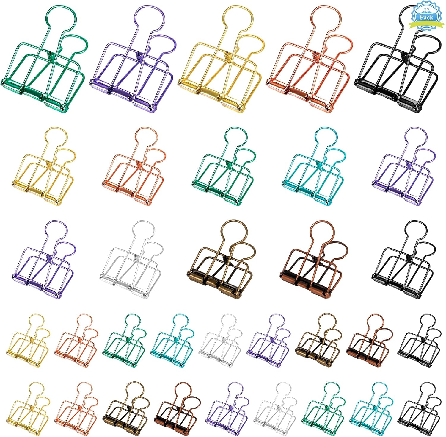 Ring binders - Hollow metal - 49/32/20 mm - Colored rings - 33 pieces - Image 1
