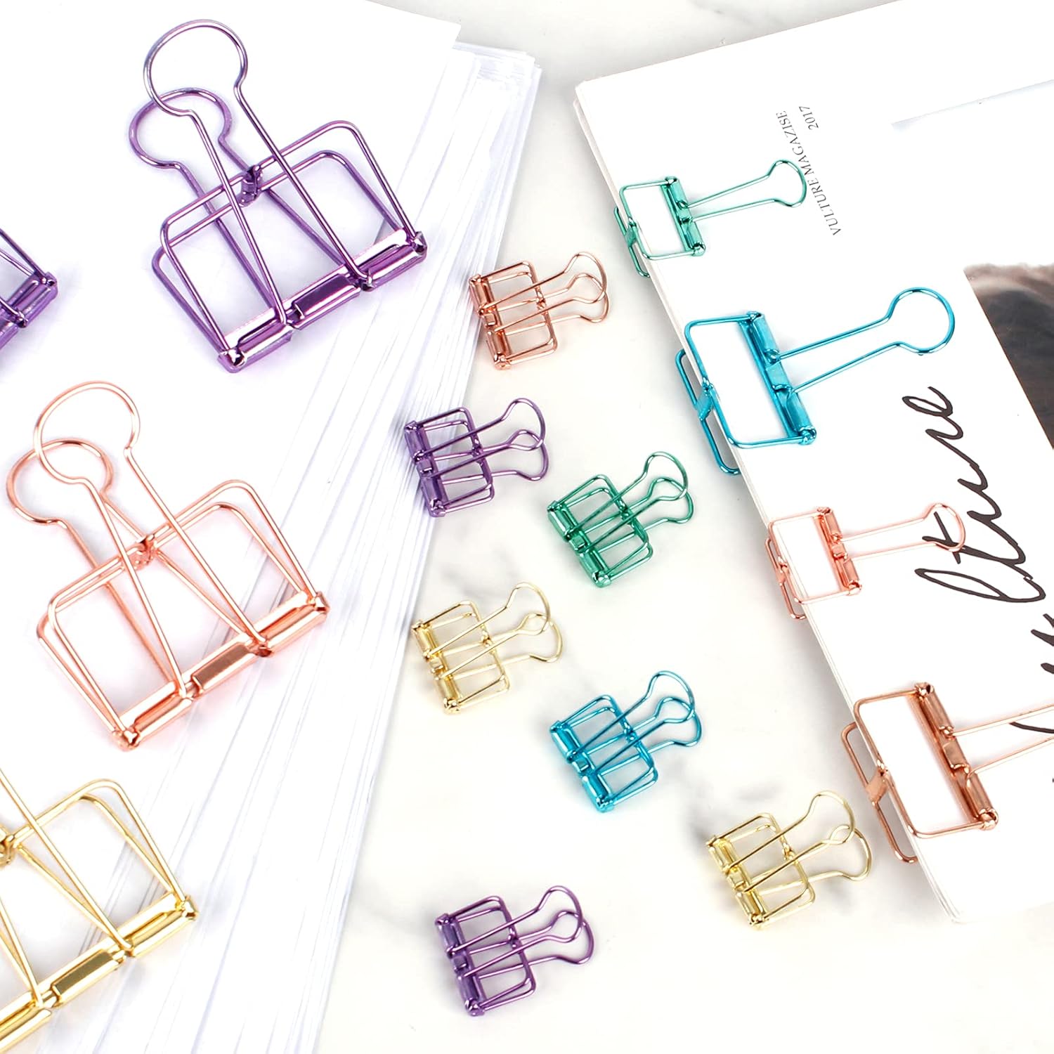 Ring binders - Hollow metal - 49/32/20 mm - Colored rings - 33 pieces - Image 2