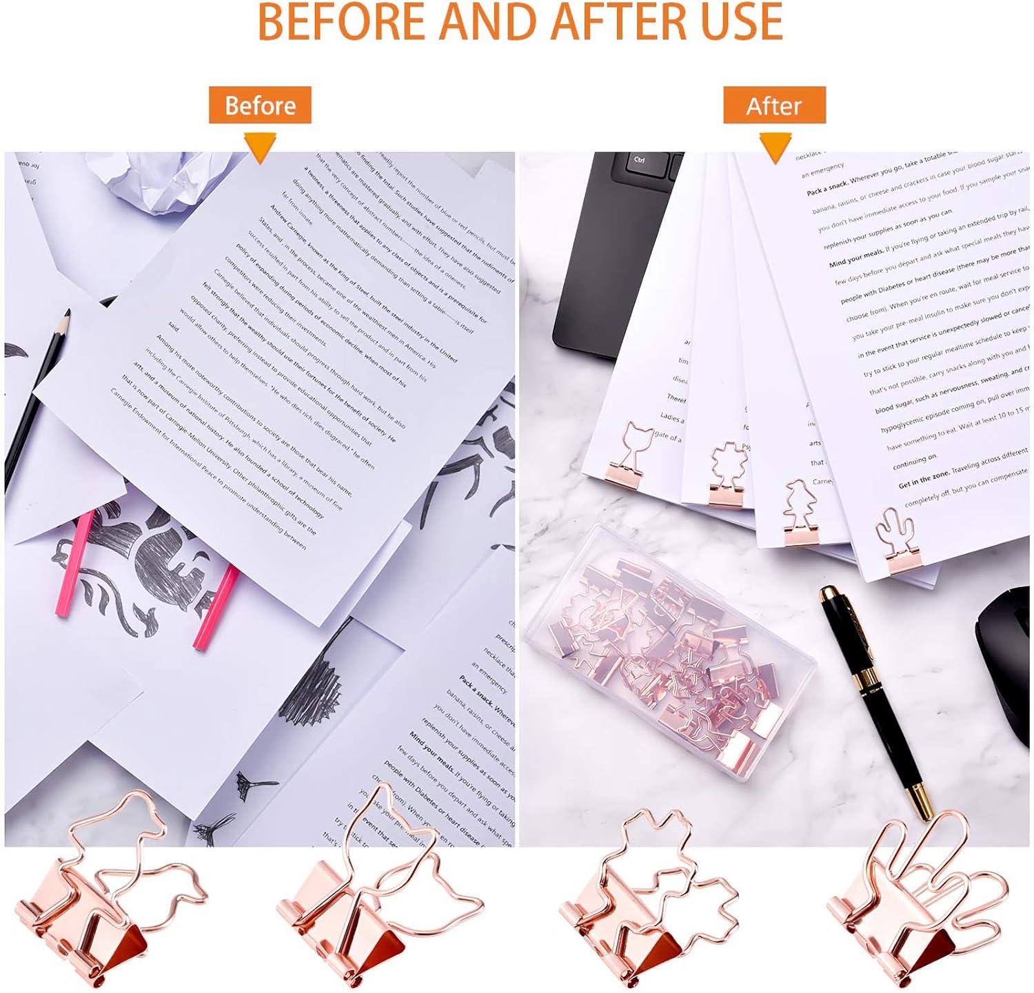 Ring binder - Suitable for office and school - Multifunctional - Rose gold - 24 pieces - Image 3