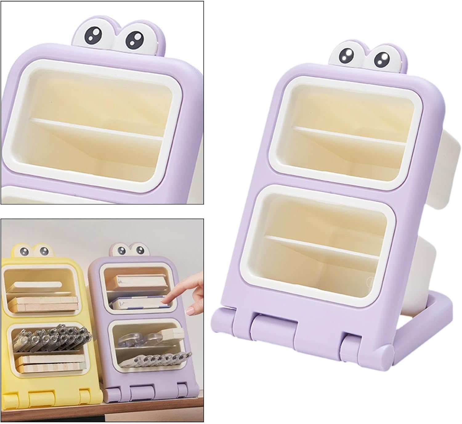 Storage Box - Fun Desk Decorations - Plastic Storage Bucket - Purple - 1 Pack - Image 4