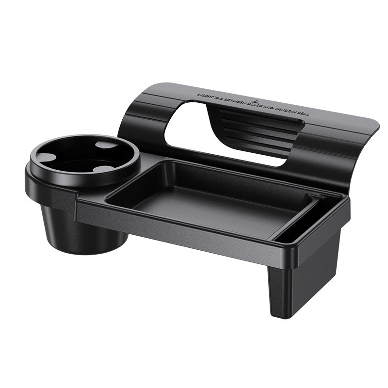Car Key Box - Door and Window Pocket Accessory Organizer - with Cup Holder - Car Window Organizer - Key and Phone Organizer - Black - Image 1