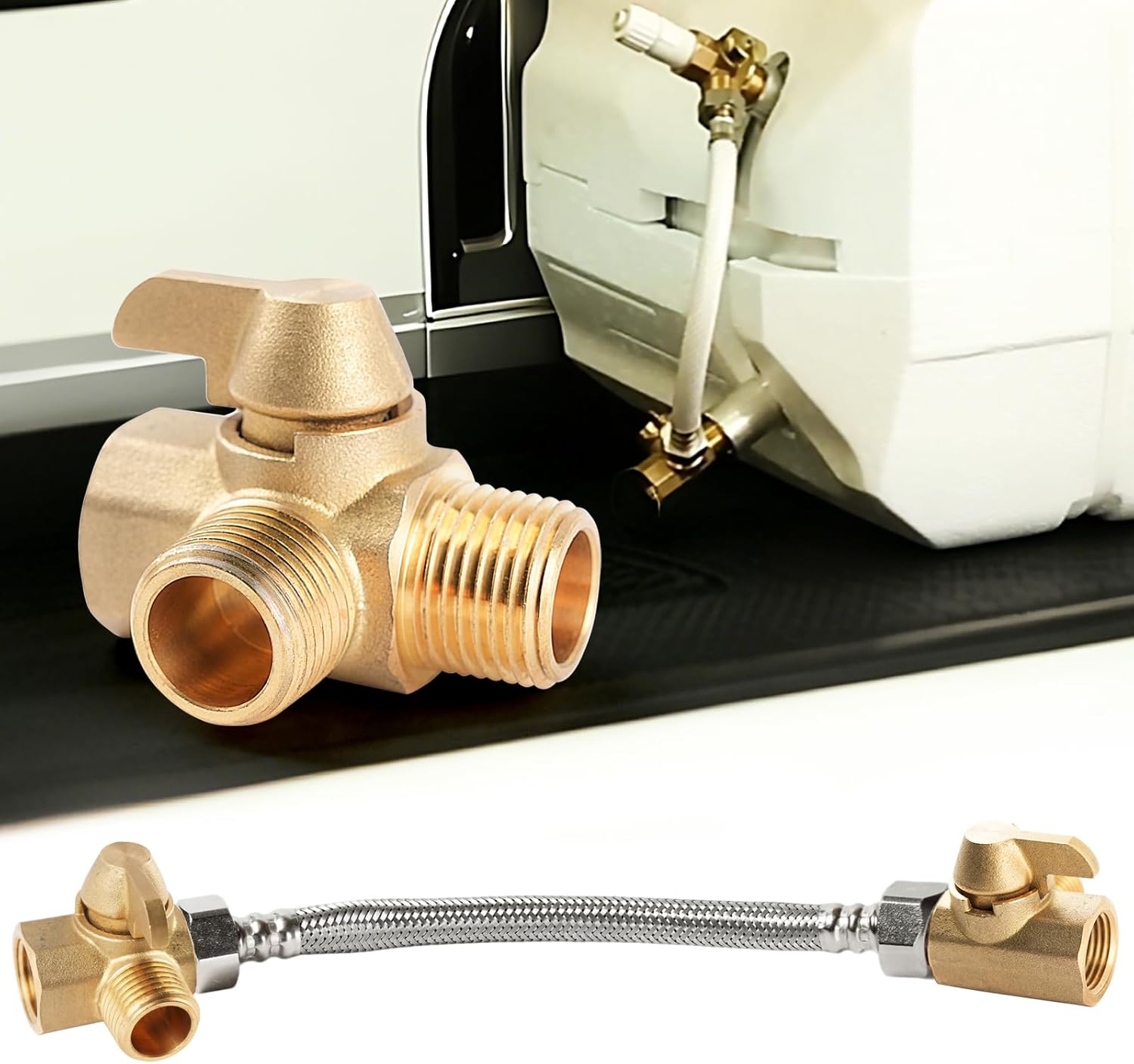 Brass 3-way bypass valve for boiler kits, 1/2