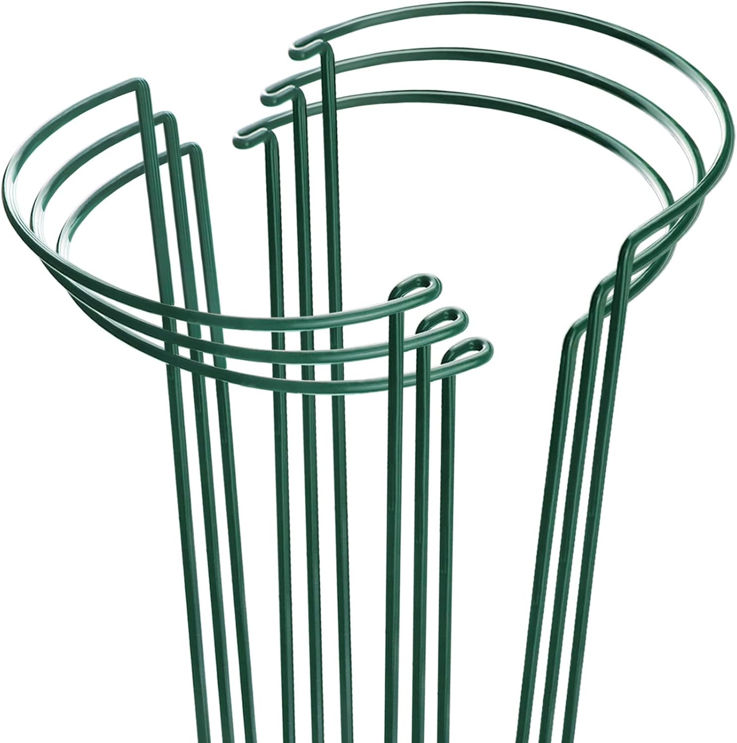 Plant Support Poles, 6-Pack Metal Peony Cages and Supports, Plant Support Cage for Garden Poles, Large Plant Support Ring for Outdoor and Indoor Use, Snake Plant, Peony, Flower Tendril (25cm W x 40cm H) - Image 1
