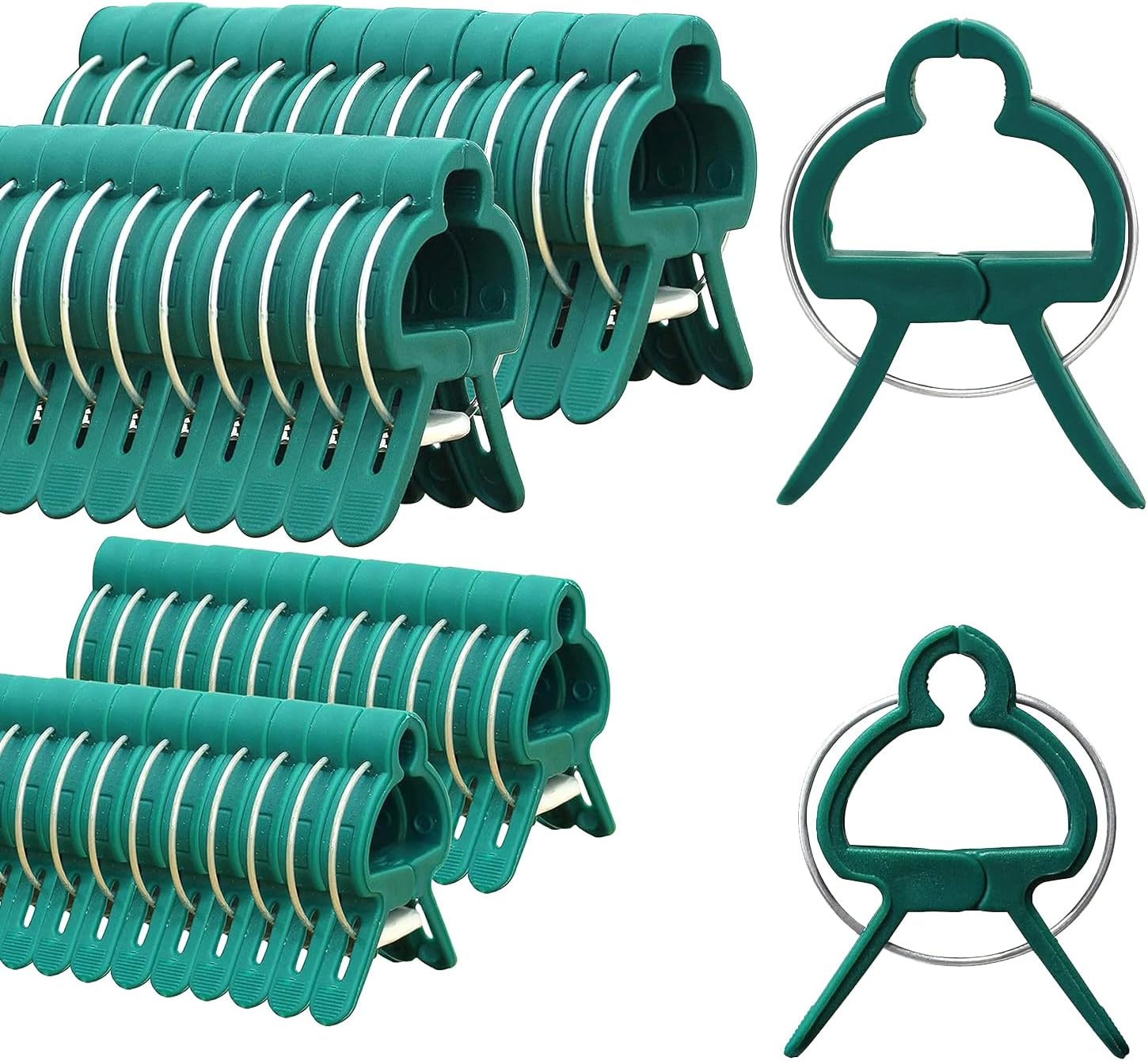 40 pieces plant clips, garden clips, plant clips, reusable tomato clips, multifunctional rattan plant clips, rose clips, sturdy cucumber clips, orchid clips, plant support, adjustable clips, green (20 large and 20 small) - Image 1