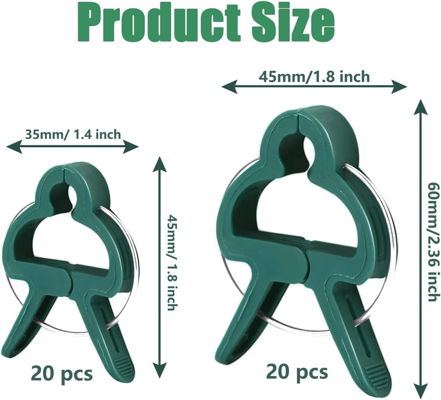 40 pieces plant clips, garden clips, plant clips, reusable tomato clips, multifunctional rattan plant clips, rose clips, sturdy cucumber clips, orchid clips, plant support, adjustable clips, green (20 large and 20 small) - Image 3