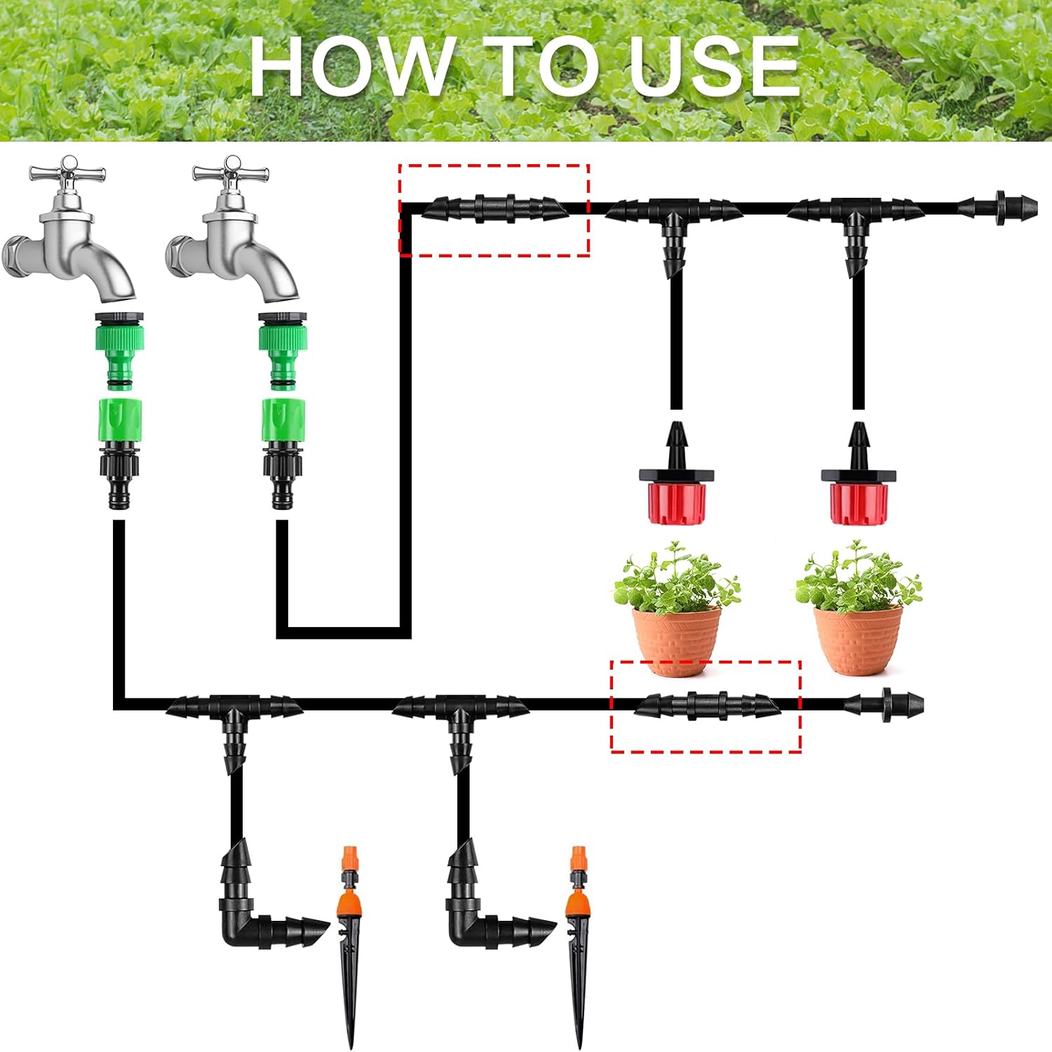 Drip Irrigation Couplings - Pack of 110 Couplings for 1/4