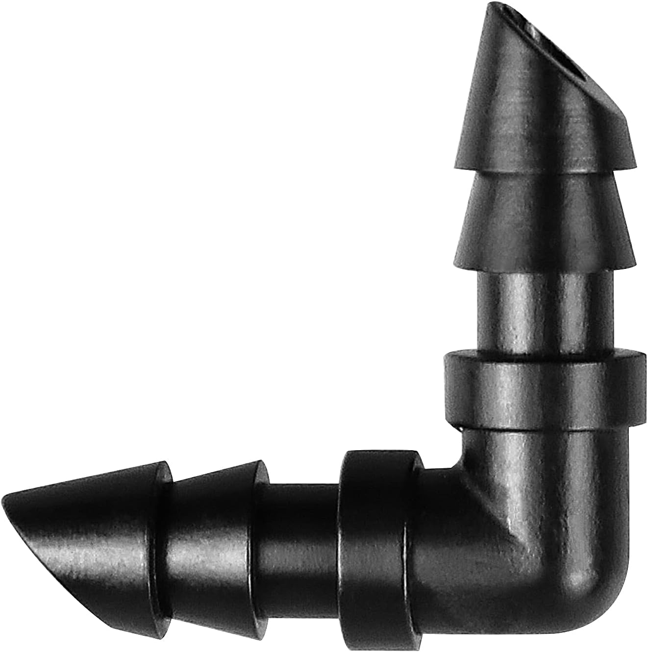 50 pieces drip irrigation 1/4' barb elbow fittings, barb connectors fit universal 1/4 inch hoses, irrigation elbow for sprinkler system - Image 1