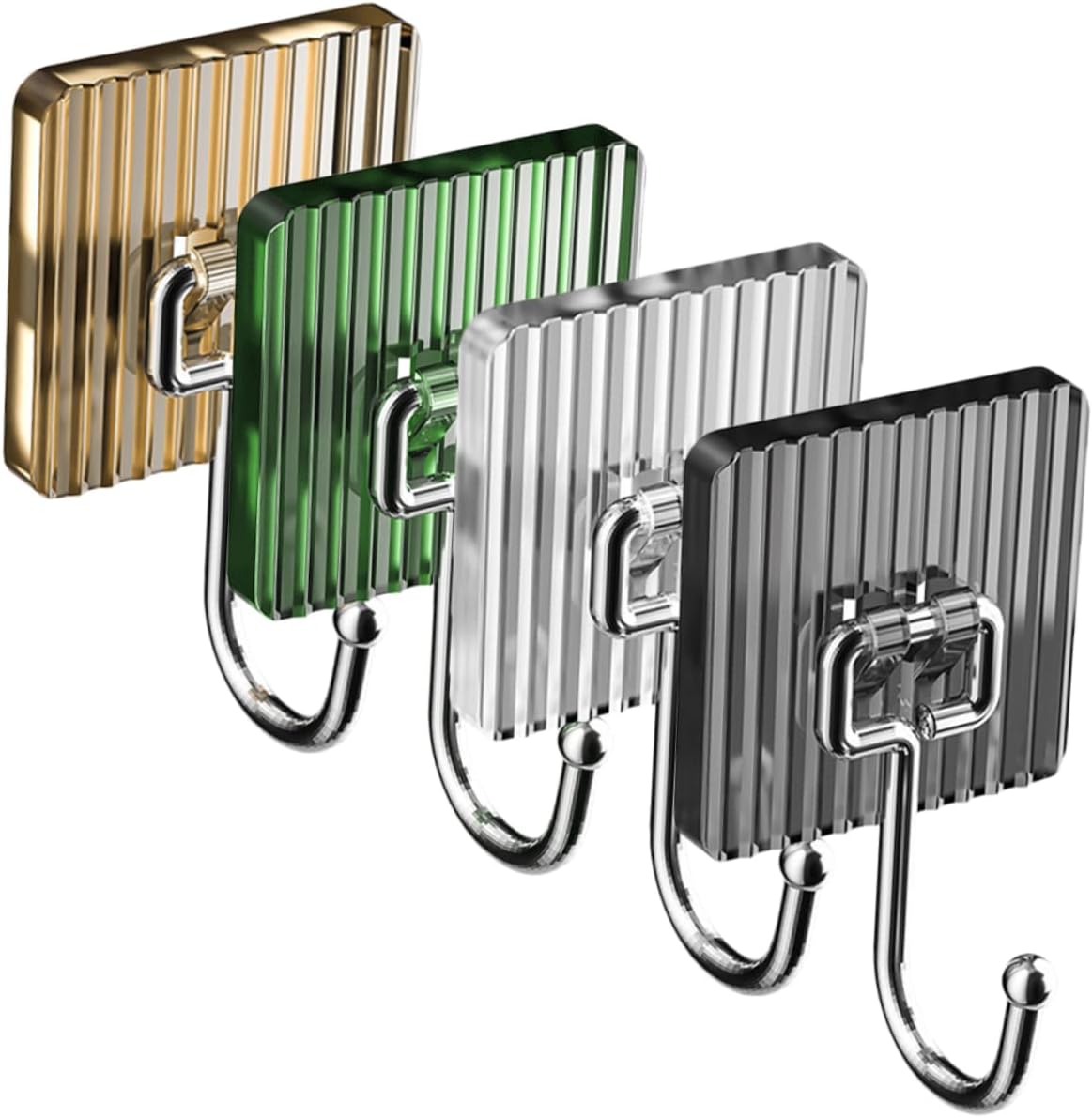 Self-adhesive Nail - nail-free kitchen and bathroom hooks - metal coat rack, wall coat hooks - decorative children's towel rack - self-adhesive wall hooks - four colors - Image 1