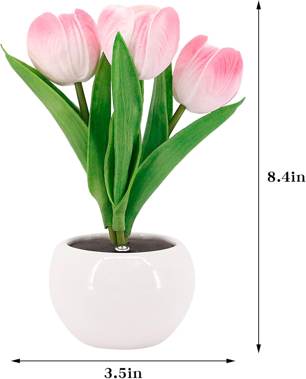 Tulip night light, rechargeable LED night lamp, floral table lamp for bedroom living room birthday party desktop home decoration - Image 1
