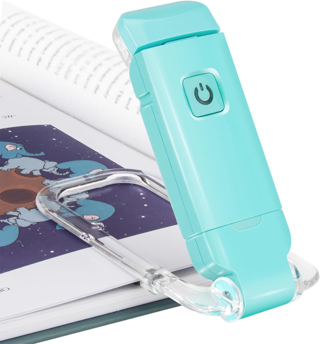 Reading Lamp for Books, USB Rechargeable, LED Clip for Reading Lights, Reading Lights for Books in Bed, Small Book Light, Brightness Adjustable for Eye Protection - Blue - Image 1