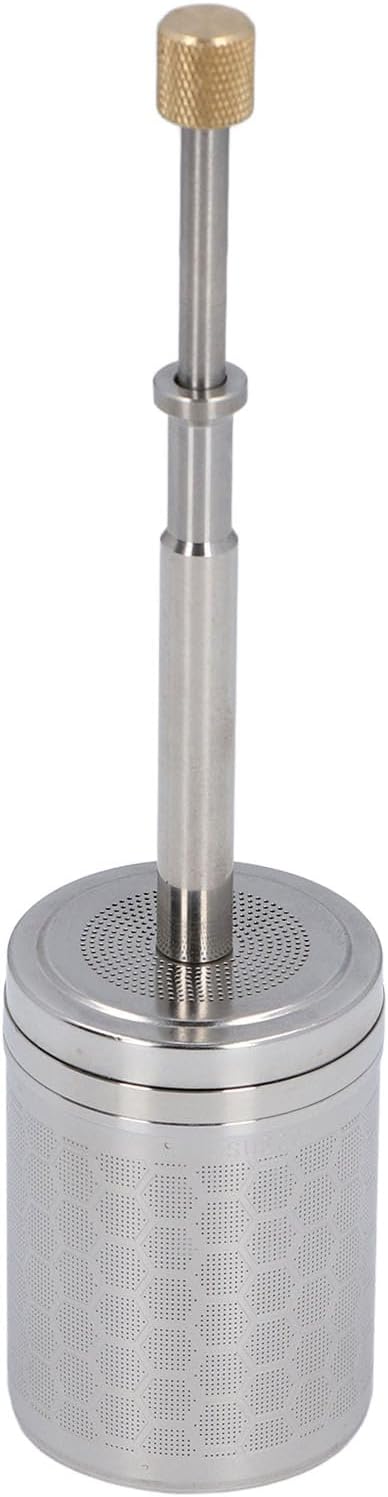 Coffee and Tea Maker, Stainless Steel Plunger Coffee Egg Maker, Spring-Driven Strainer Reusable Coffee Brewing Plunger Filter - Image 1
