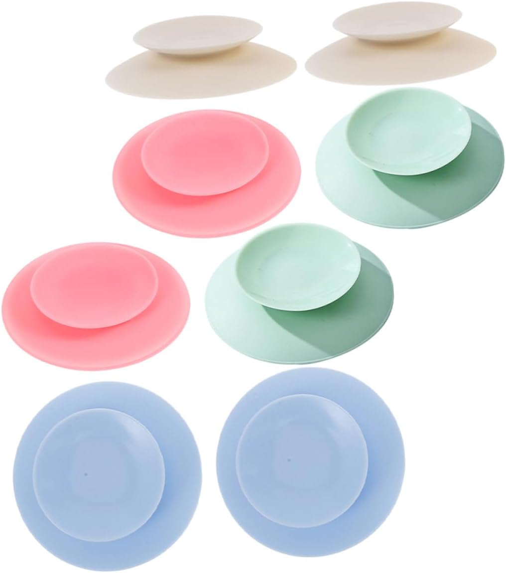 Ciieeo 8 Pieces Suction Cups for Tableware Double-Sided Suction Cups Non-Slip Silicone Suction Cups Mounting Mats for Tableware for Plate, Bowl, Dish, Mug - Image 1