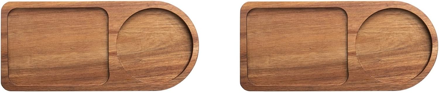 Guihydur 2 x coffee set, wooden, tray for serving food, coffee, tea set, table decoration, accessories C - Image 1