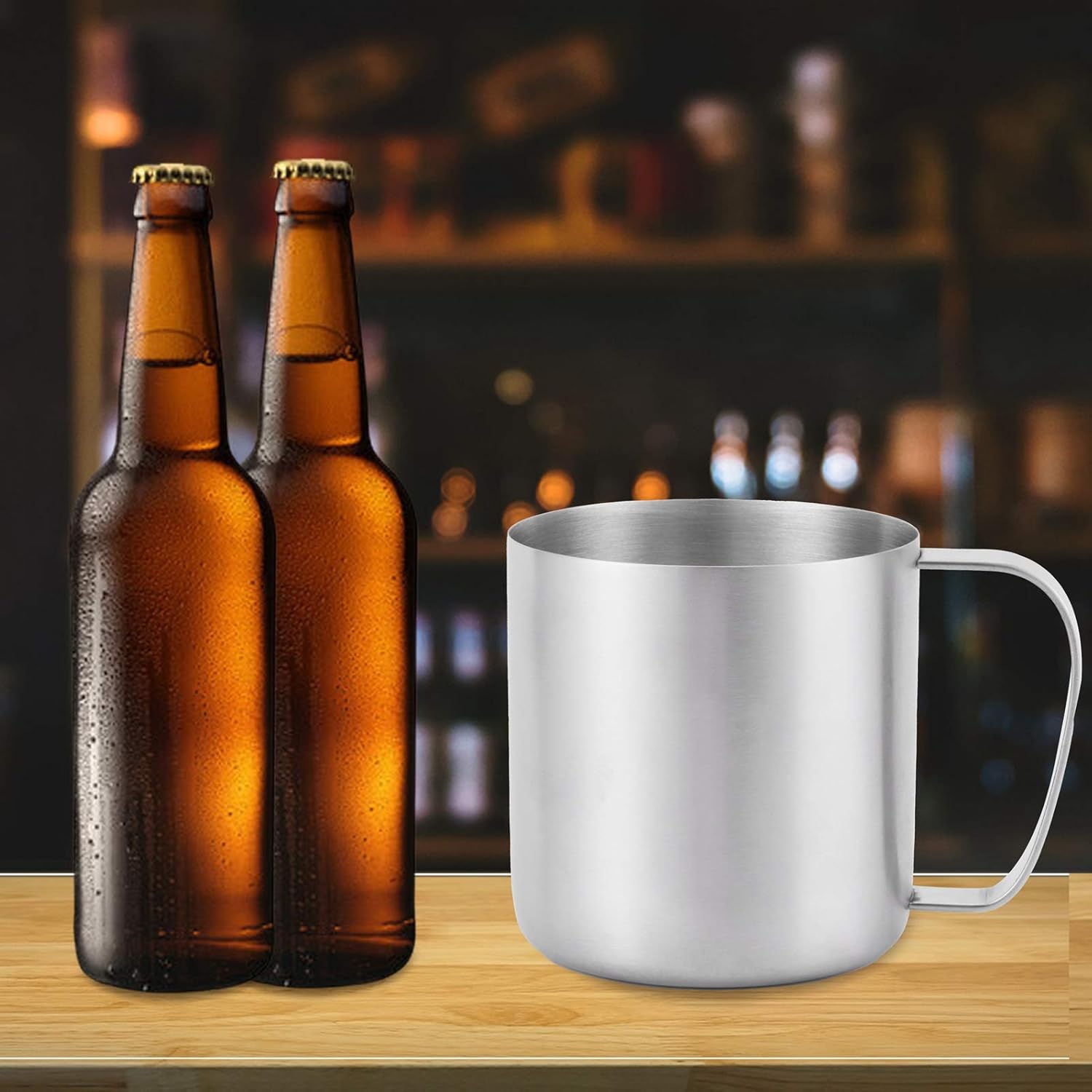 Sanding Beer Mug Stainless Steel Outdoor Water Cup Coffee Cup Home Kitchen Supplies - Image 4