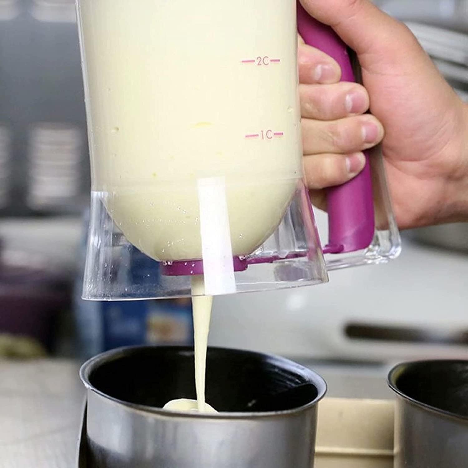 Dough Dispenser - For Filling and Decorating - Pancakes and Donuts - With Measuring Cup - Image 5