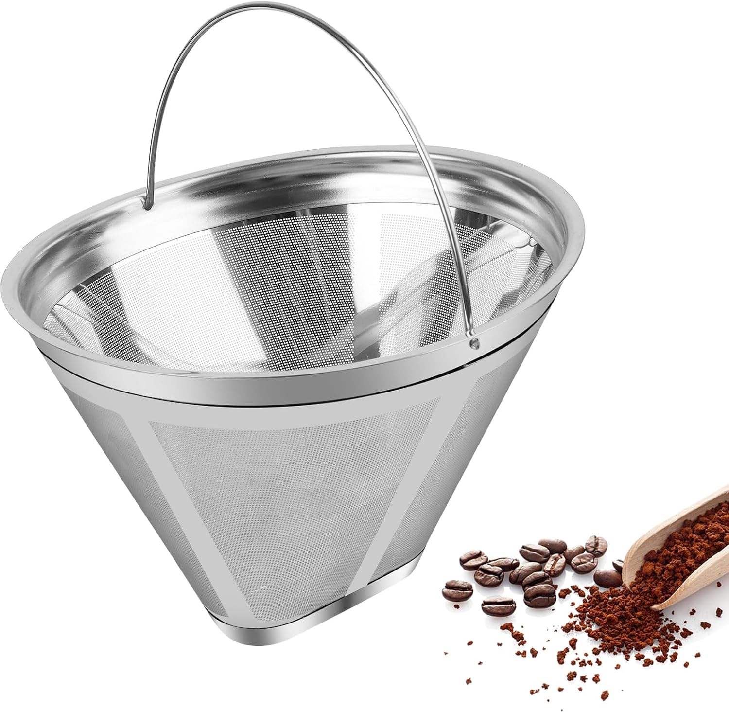 Coffee Strainer - Fine Mesh 100 Mesh Filter - Suitable for 8-12 Cups - Easy to Clean - Image 1