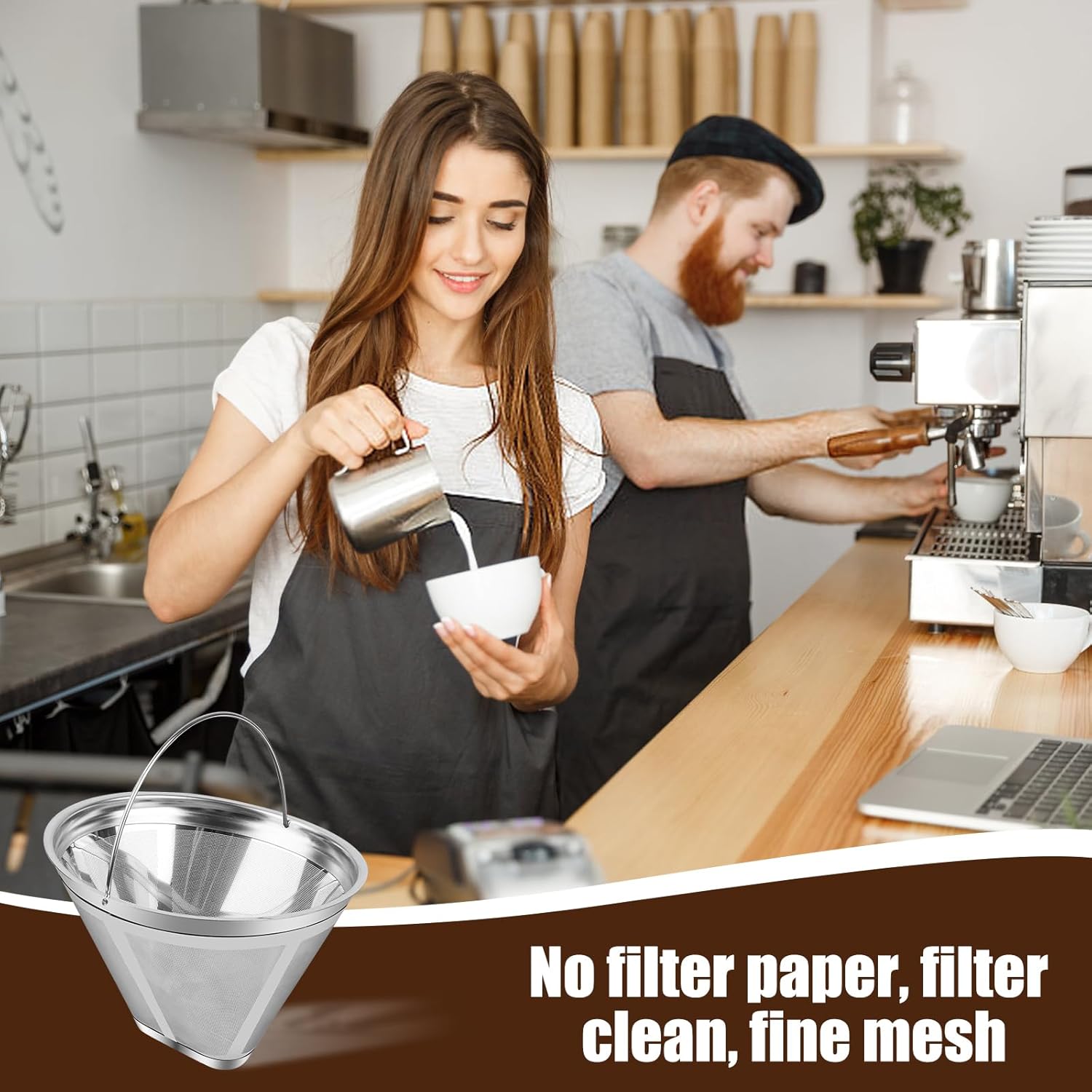 Coffee Strainer - Fine Mesh 100 Mesh Filter - Suitable for 8-12 Cups - Easy to Clean - Image 4