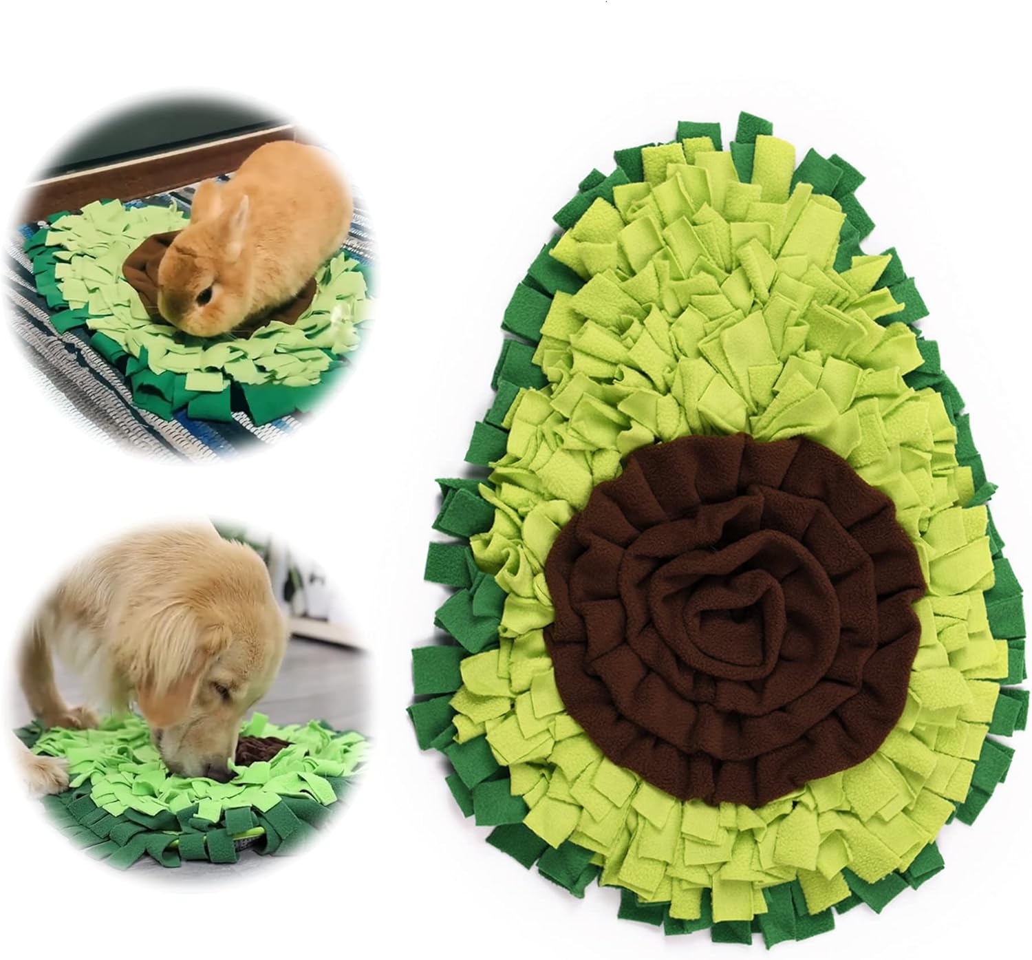 Snuffle Mat - Avocado Design with Foldable - For Dogs and Cats - Green Training Mat - Pet Activity - Image 1