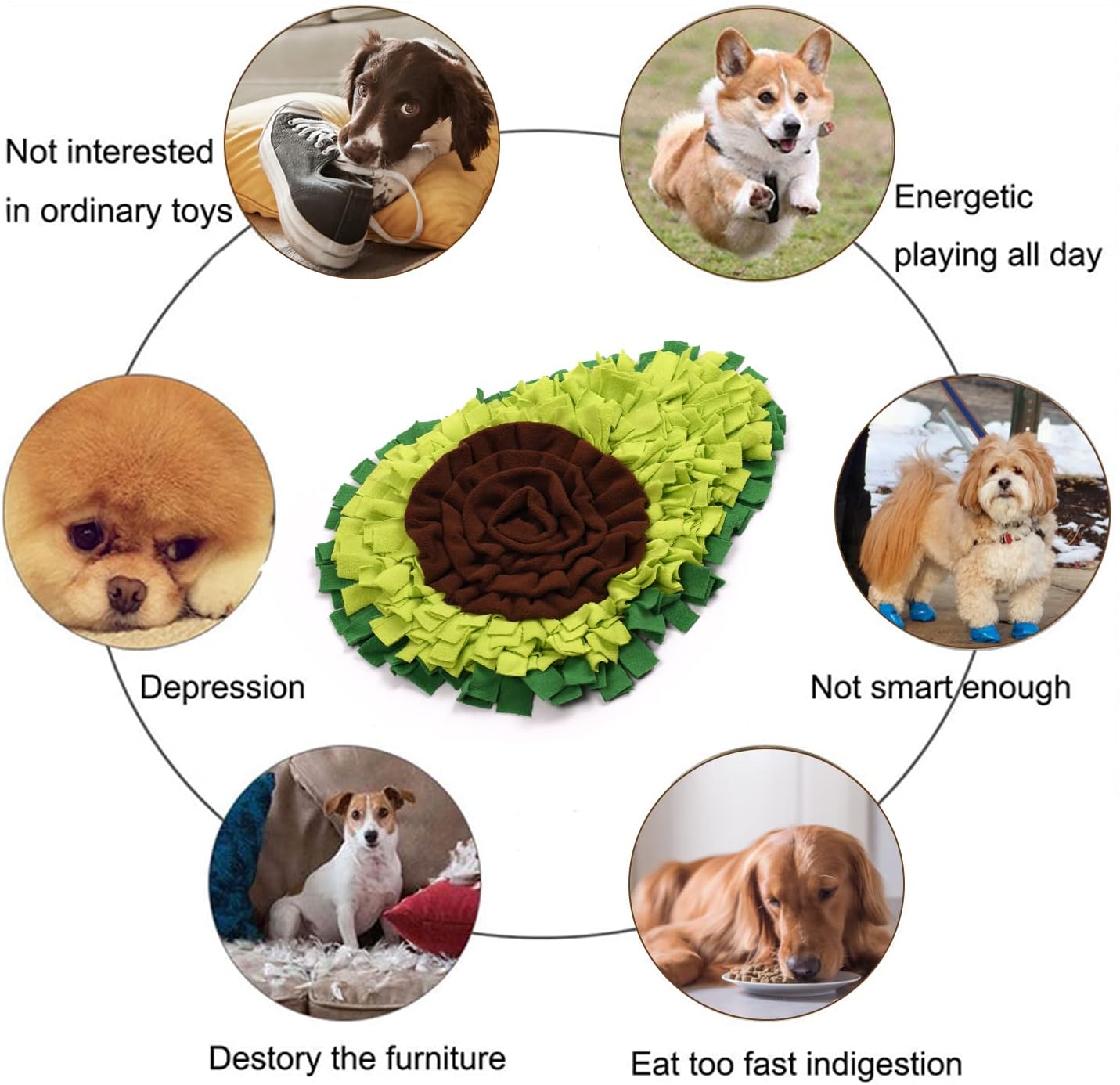 Snuffle Mat - Avocado Design with Foldable - For Dogs and Cats - Green Training Mat - Pet Activity - Image 3