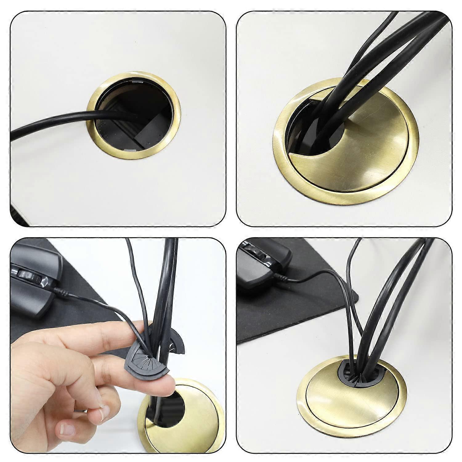 Noble cable grommet 60 mm | Cable grommet cover for desks, worktops, and office chairs | Material: Zinc alloy (bronze) - Image 4