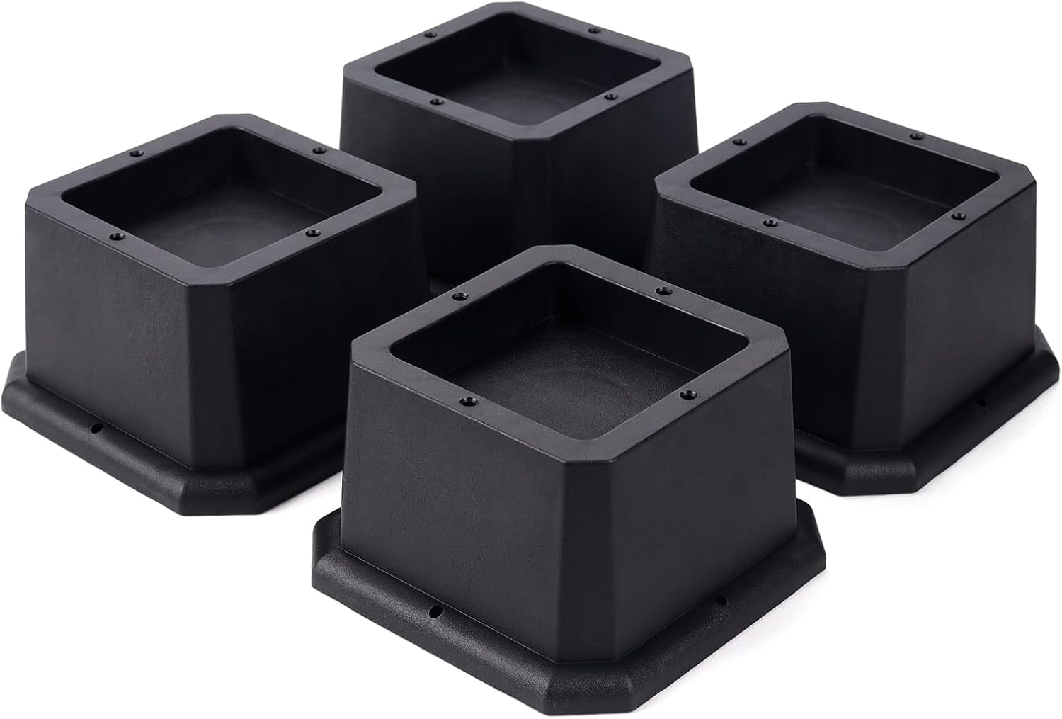Furniture Risers 2 Inch Bed Risers Heavy Duty Adjustable Bed Lifts for Dorm Rooms Tables Desk Chair Leg Extenders 4-Pack Black - Image 1