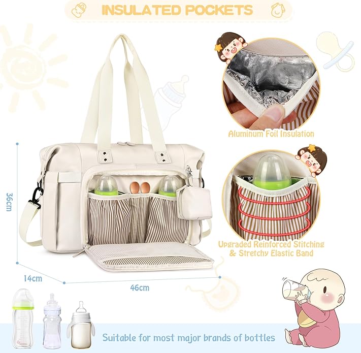 Baby Storage Bag - With Changing Mat - Multiple Storage Compartments - Suitable for Daily Use - Image 4