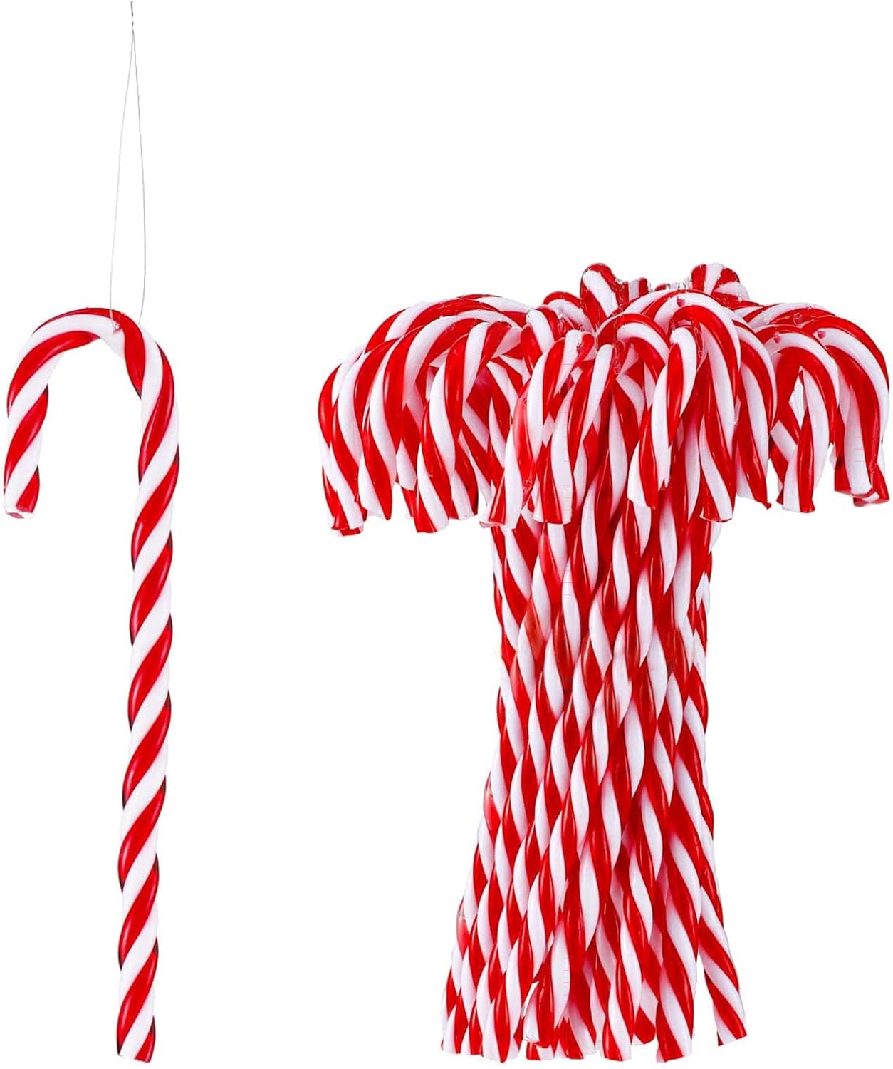 Christmas Decorations - 32 Pieces of Christmas Candy Canes - Red Christmas Hangers - Approx. 15 cm - For Christmas Tree and Interior - Image 1