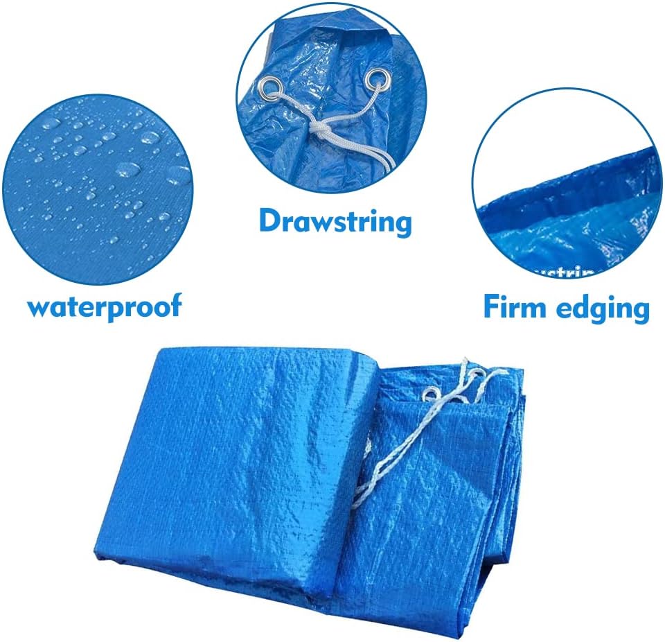 Swimming pool cover - Round pool cover - For above-ground pools - Waterproof and dustproof protective cover - For inflatable pools -8ft - Image 2
