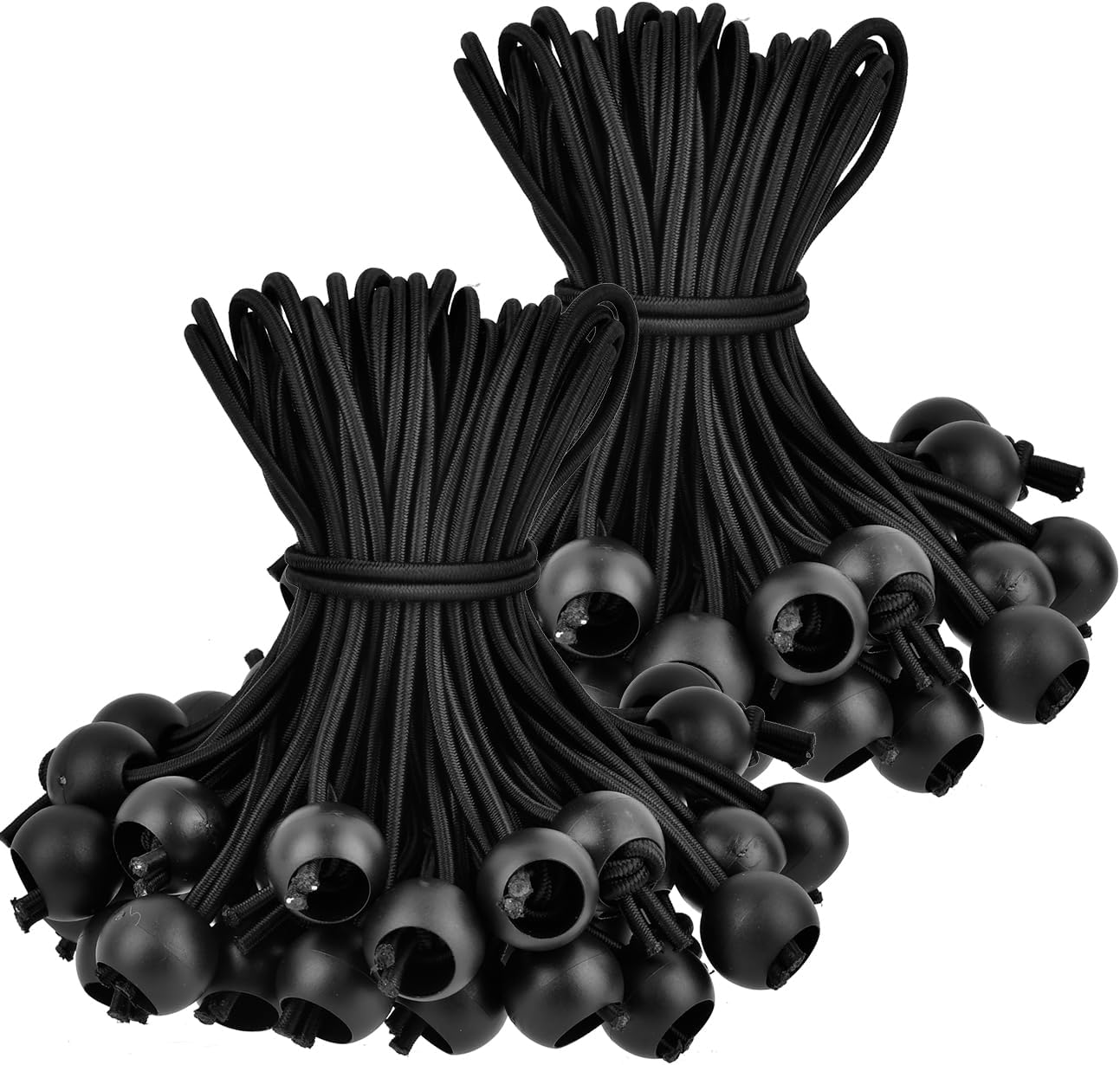 Rubber buckle - 15 cm tarpaulin clip with ball, tent rubber tarpaulin rubber - tent tensioner accessories - rubber ring - retractable ring - tent rubber tensioner, tarpaulin - 100 pieces - Image 1