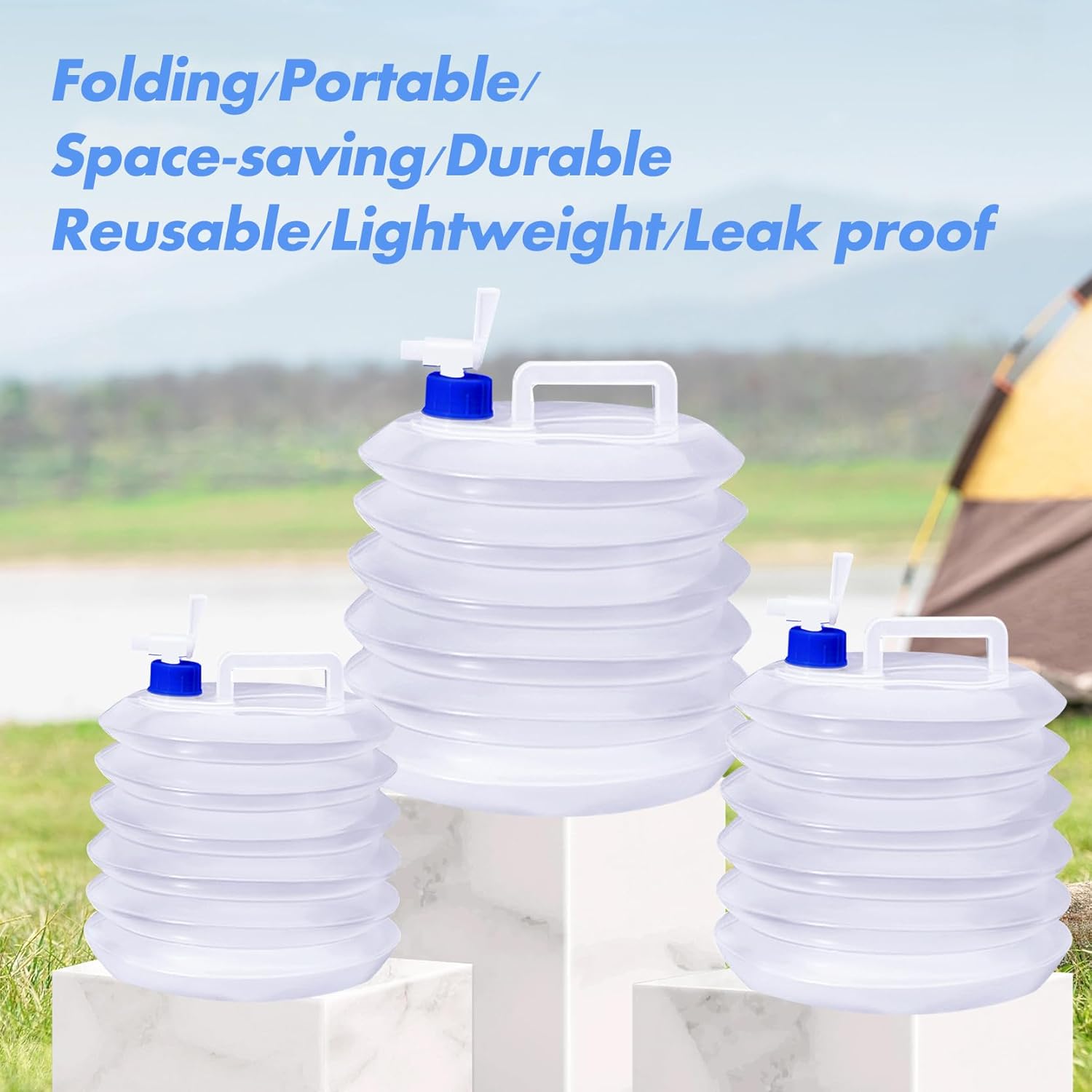 Collapsible Bucket - Collapsible Water Container - Portable & BPA Free Water Tank - Kettle - Bucket - Suitable for Caravan, Camping, Hiking, BBQ, Travel, Outdoor Use - 3L - Image 3