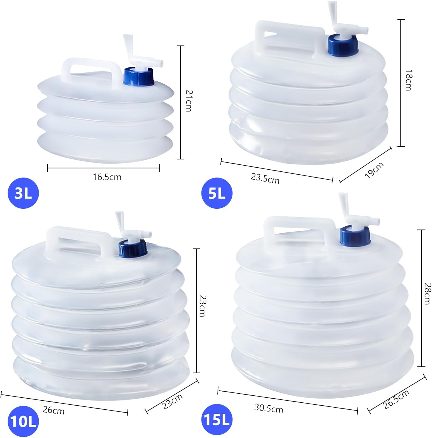 Collapsible Bucket - Collapsible Water Container - Portable & BPA Free Water Tank - Kettle - Bucket - Suitable for Caravan, Camping, Hiking, BBQ, Travel, Outdoor Use - 3L - Image 5