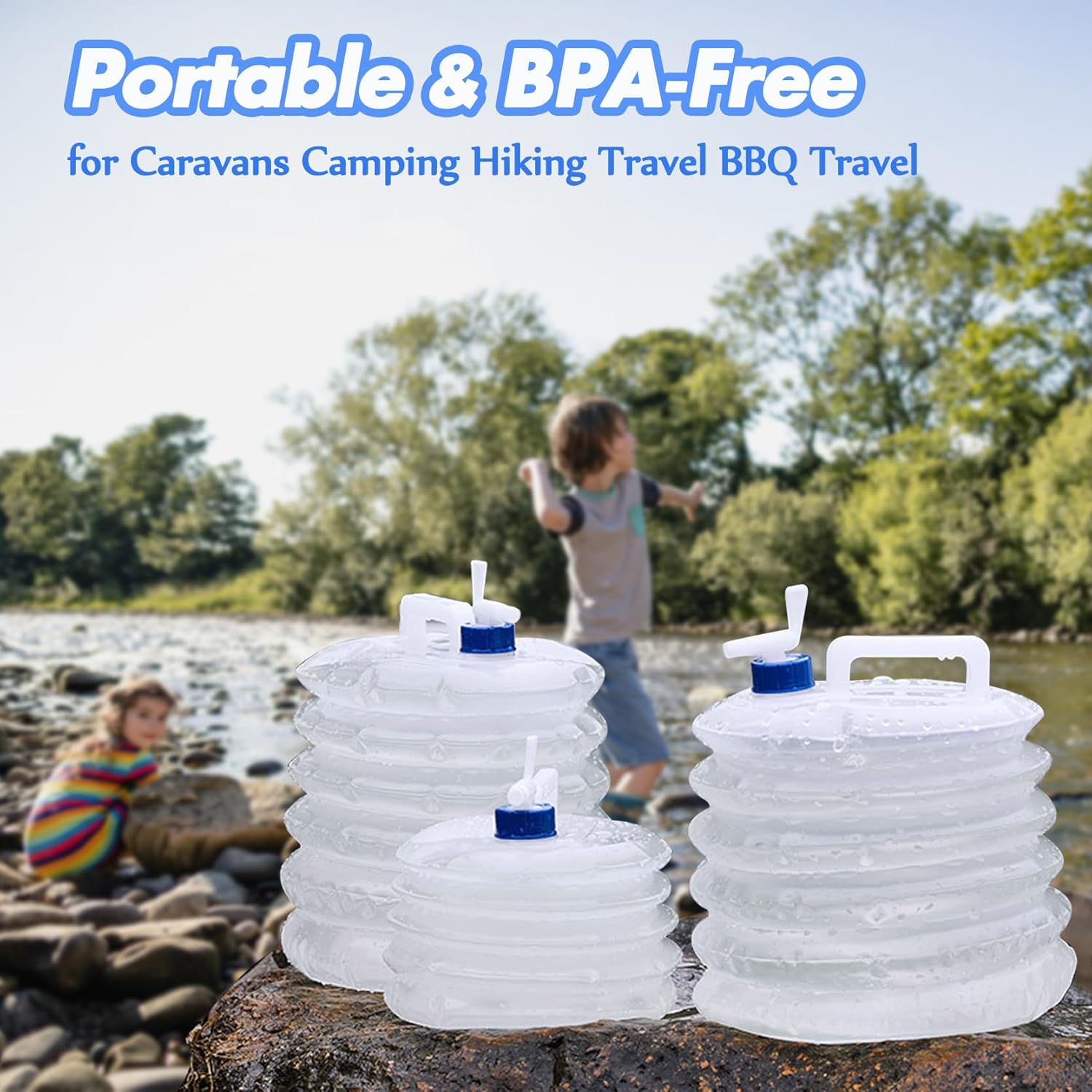 Collapsible Bucket - Collapsible Water Container - Portable & BPA Free Water Tank - Kettle - Bucket - Suitable for Caravan, Camping, Hiking, BBQ, Travel, Outdoor Use - 5L - Image 2