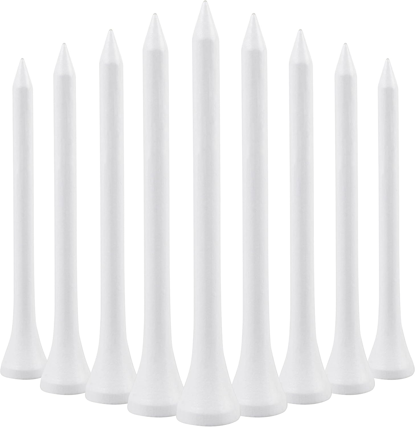 Wooden golf tee - 70 mm - White - 100 pieces - Image 1