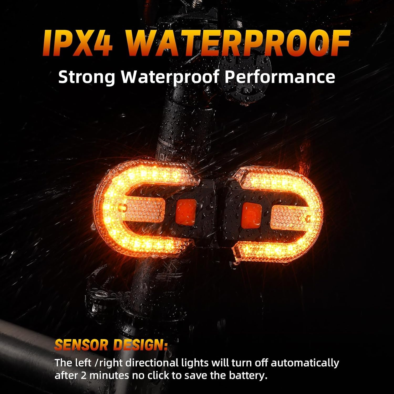 LED Bicycle Rear Light - with Turn Signal - Split Bicycle Rear Light - Bicycle Indicator Light USB Rechargeable - Suitable for Bicycles, Warning for Bicycle Safety Bicycle Light 5 Modes - Image 4