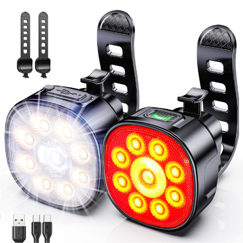 LED bicycle rear light -IPX5 Waterproof & Shockproof - USB-C Rechargeable - Safety Warning Strobe Light - 6 Light Modes - 1 Item - Image 1