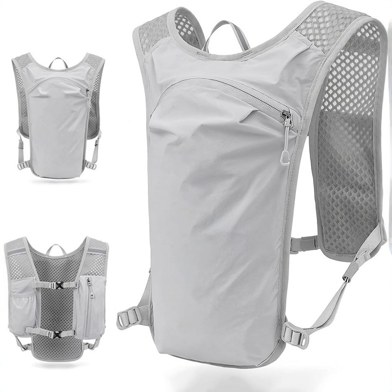 Backpack - Running Hydration Vest - Lightweight Insulated Backpack with 1.5L Hydration Blaster - Suitable for Hiking, Trail Running, Cycling, Racing & Marathons - Gray - Image 1