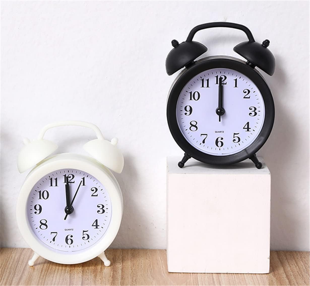 Children's Alarm Clock-Children's Alarm Clock-Children's Twin Bells-Cute Battery-Powered-Analog Mini Round Bedside Alarm Clock-Children's Gift Children's Student Alarm Clock Home Decor (Blue) - Image 3