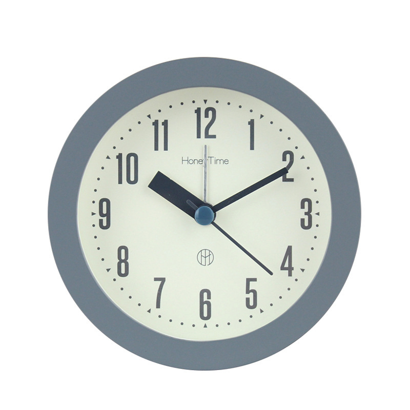 Alarm clock - Children's alarm clock - Round silent analogue alarm clock without ticking - Wake up gently - Increasing volume - Battery operated - Snooze and light function - Easy to set desk alarm clock - Image 1
