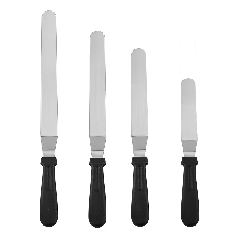 Icing Spatula - Offset Spatula - Stainless Steel Cake Decorating Spatula Set 6/8/10/12 Inch Professional Angle Cake Spatula with Plastic Icing Handle - for Home, Kitchen or Bakery - Set of 4 - Image 1