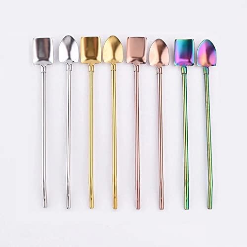 Straws - Tea Egg - Reusable and Removable Spoon - Tea Egg Accessories - 304 Stainless Steel - 8 Pieces - With 8 Cleaning Brushes - Image 1