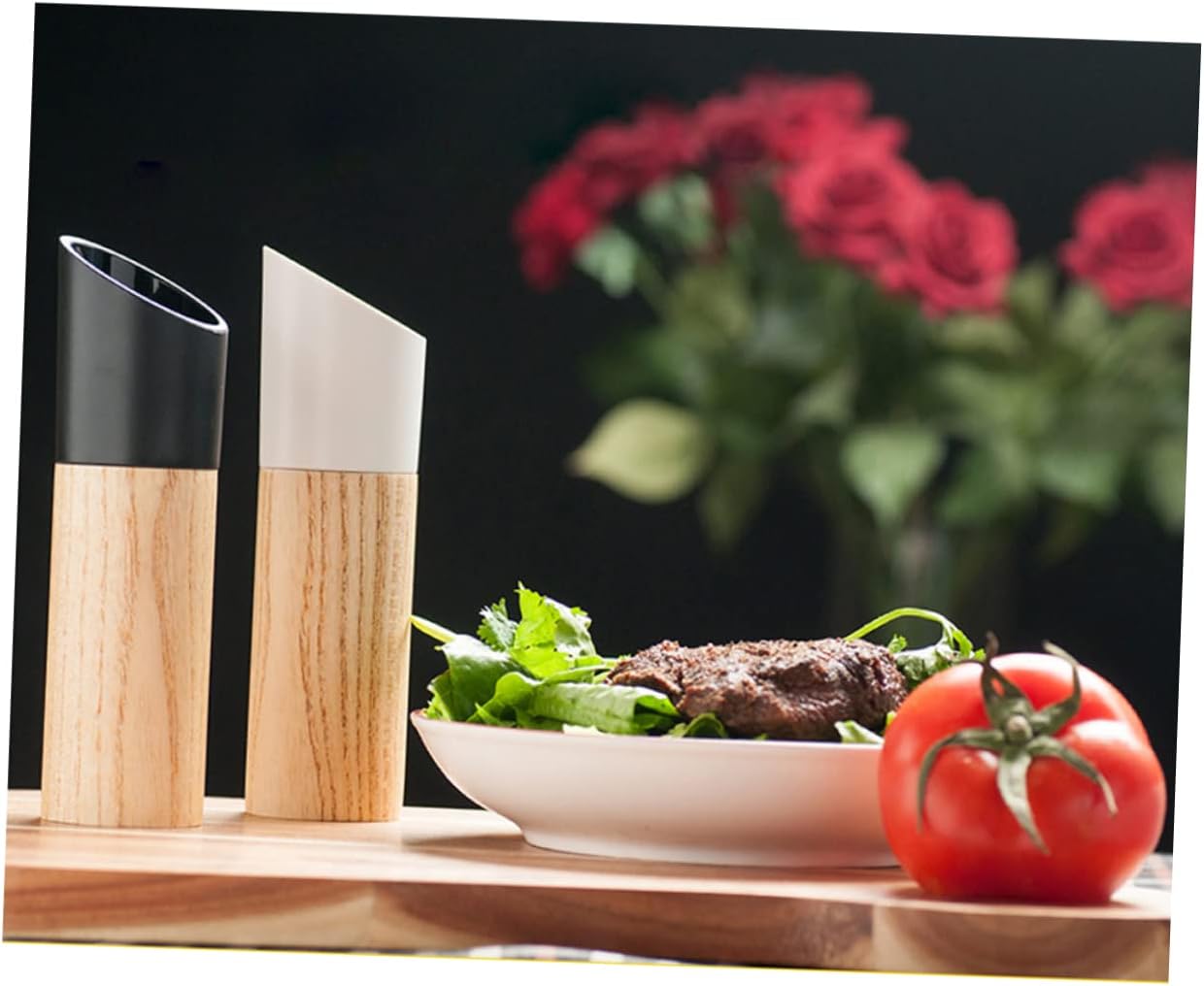 Pepper Mill - Manual Ceramic - Wooden Kitchen Utensil - For Freshly Ground Spices - Easy to Clean - 160mm * 45mm - White - Image 3