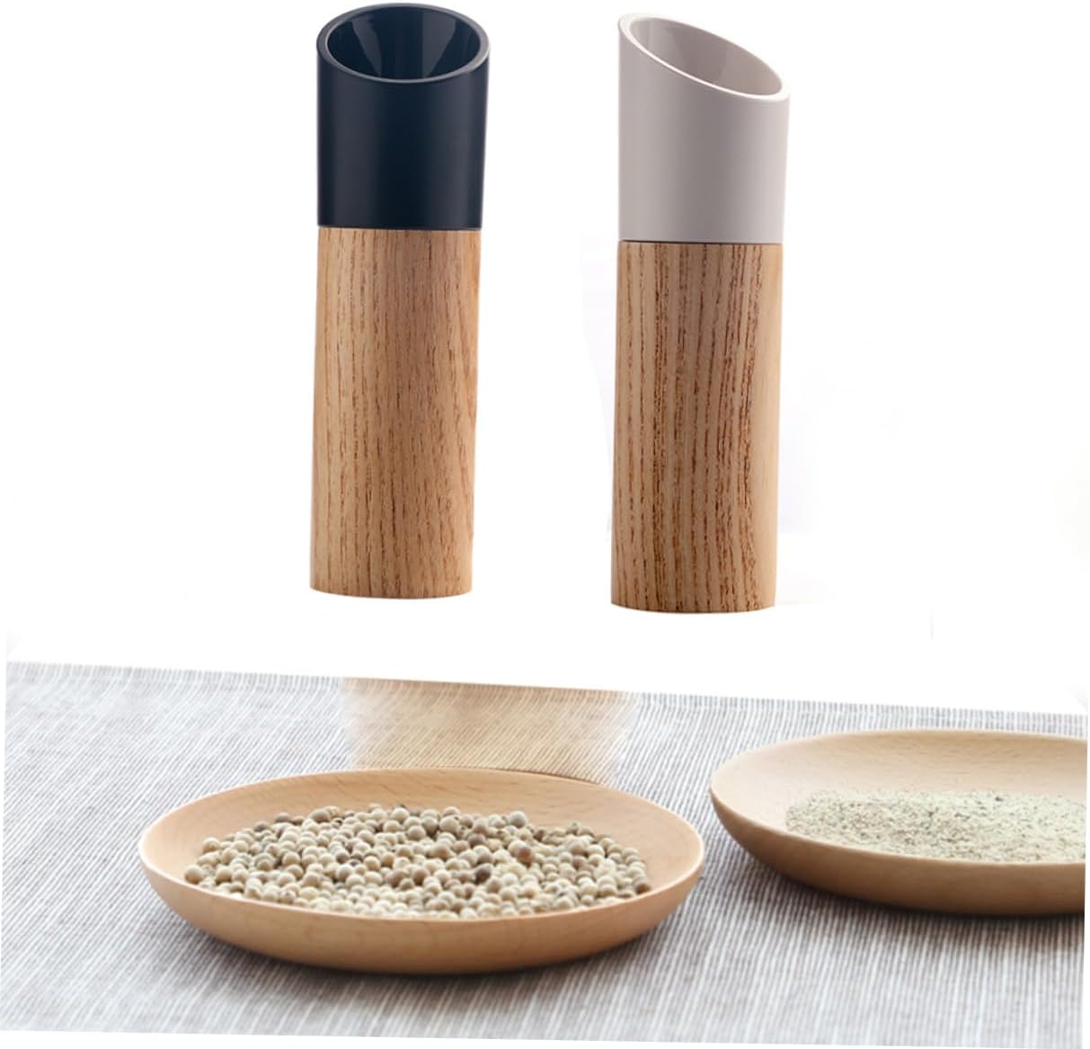 Pepper Mill - Manual Ceramic - Wooden Kitchen Utensil - For Freshly Ground Spices - Easy to Clean - 150mm * 45mm - Black - Image 4