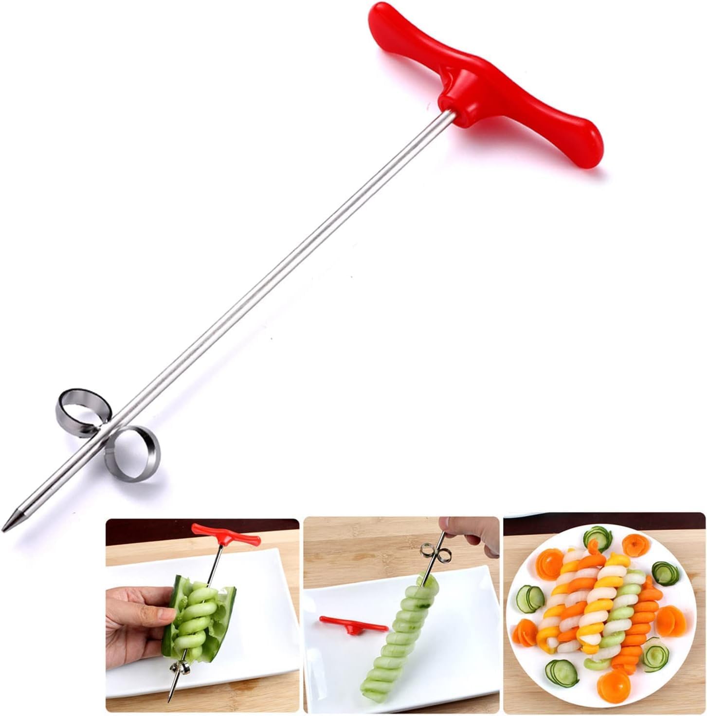 Vegetable cutter - Cutting tools - Potato, carrot, cucumber salad cutter - Manual spiral cutter - Baking - 20 pieces - Image 1