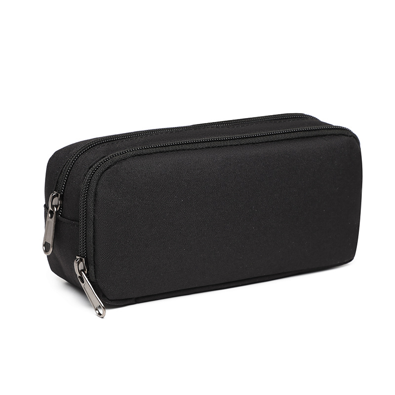 Pencil Case - Stationery Pencil Case - Large Capacity Zipper Pocket - Large Capacity Storage Pencil Case - Suitable for School, University, Office Supplies - 1 Piece - Black - Image 4