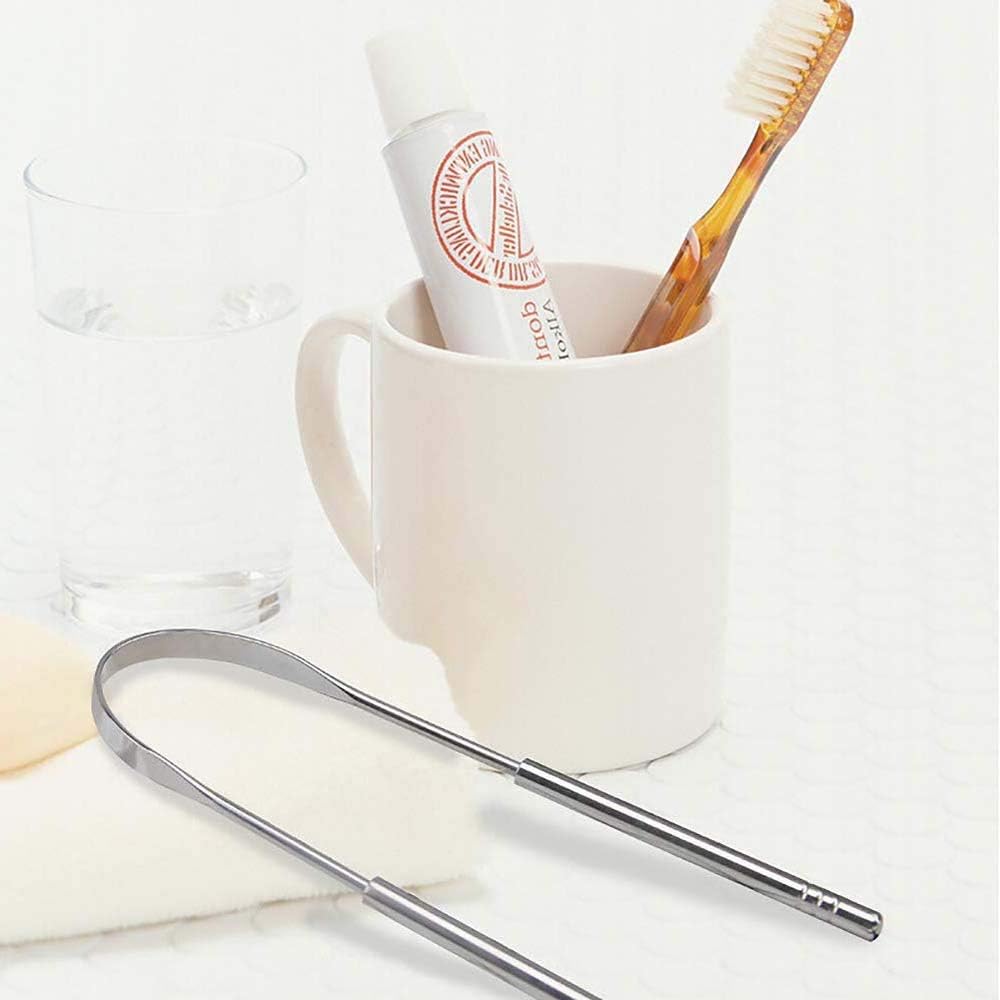 Tongue scraper - Stainless steel tongue cleaner - Freshens breath - Restores taste - Pack of 2 - Image 5